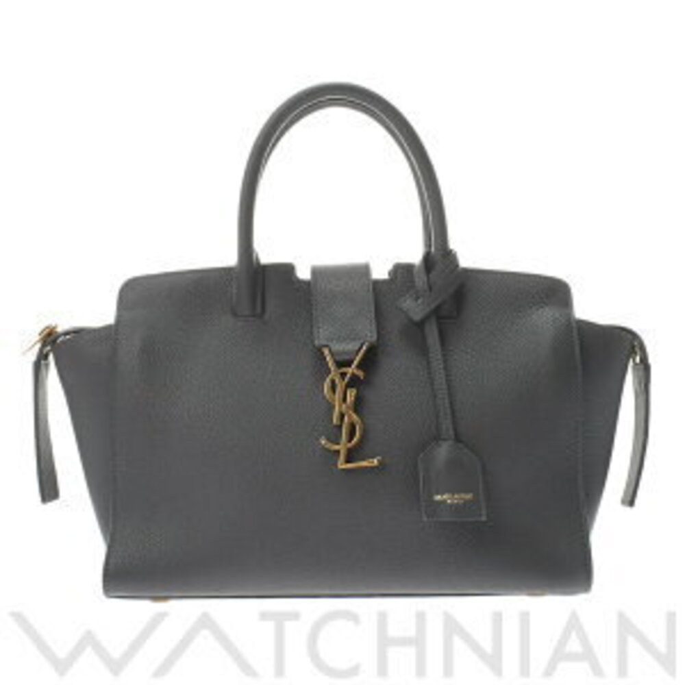 Saint Laurent Downtown Baby Gray Grain Leather Handbag